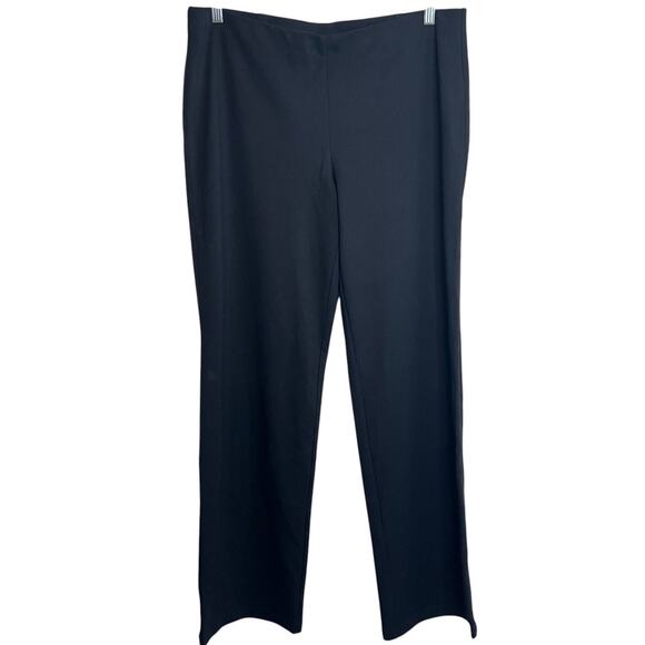 Eileen Fisher Womens Knit Pants Size Large Black Pull On Viscose Nylon Spandex - Picture 1 of 6